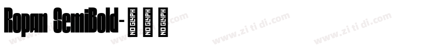 Ropan SemiBold字体转换